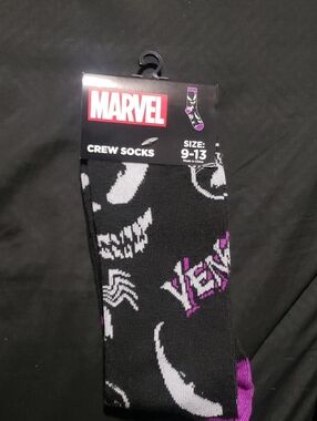 🤯3/$12 Marvel Venom Crew Socks Unisex New